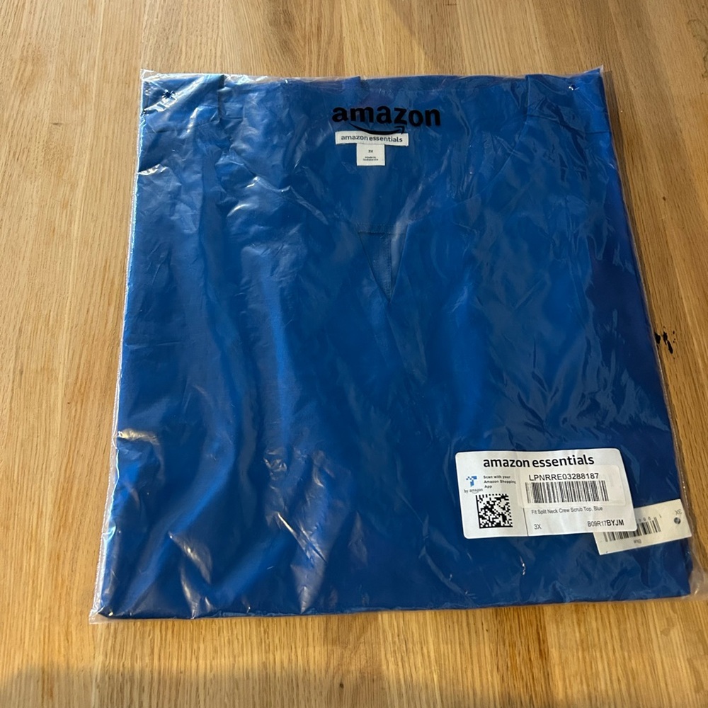 Amazon Essentials Blue scrub top